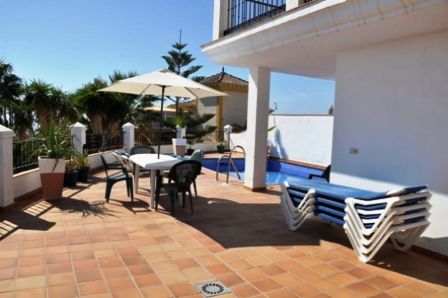 3 bedroom villa with private pools stunning views over Burriana Bay in Nerja