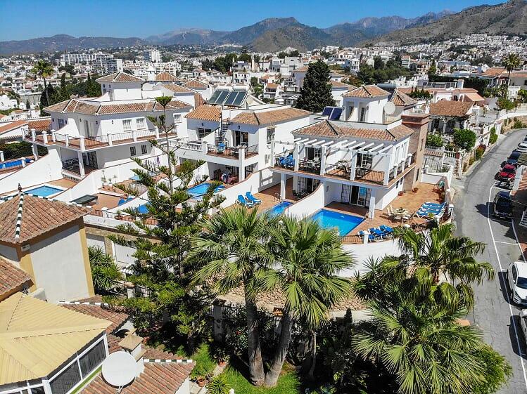 3 bedroom villa with private pools stunning views over Burriana Bay in Nerja