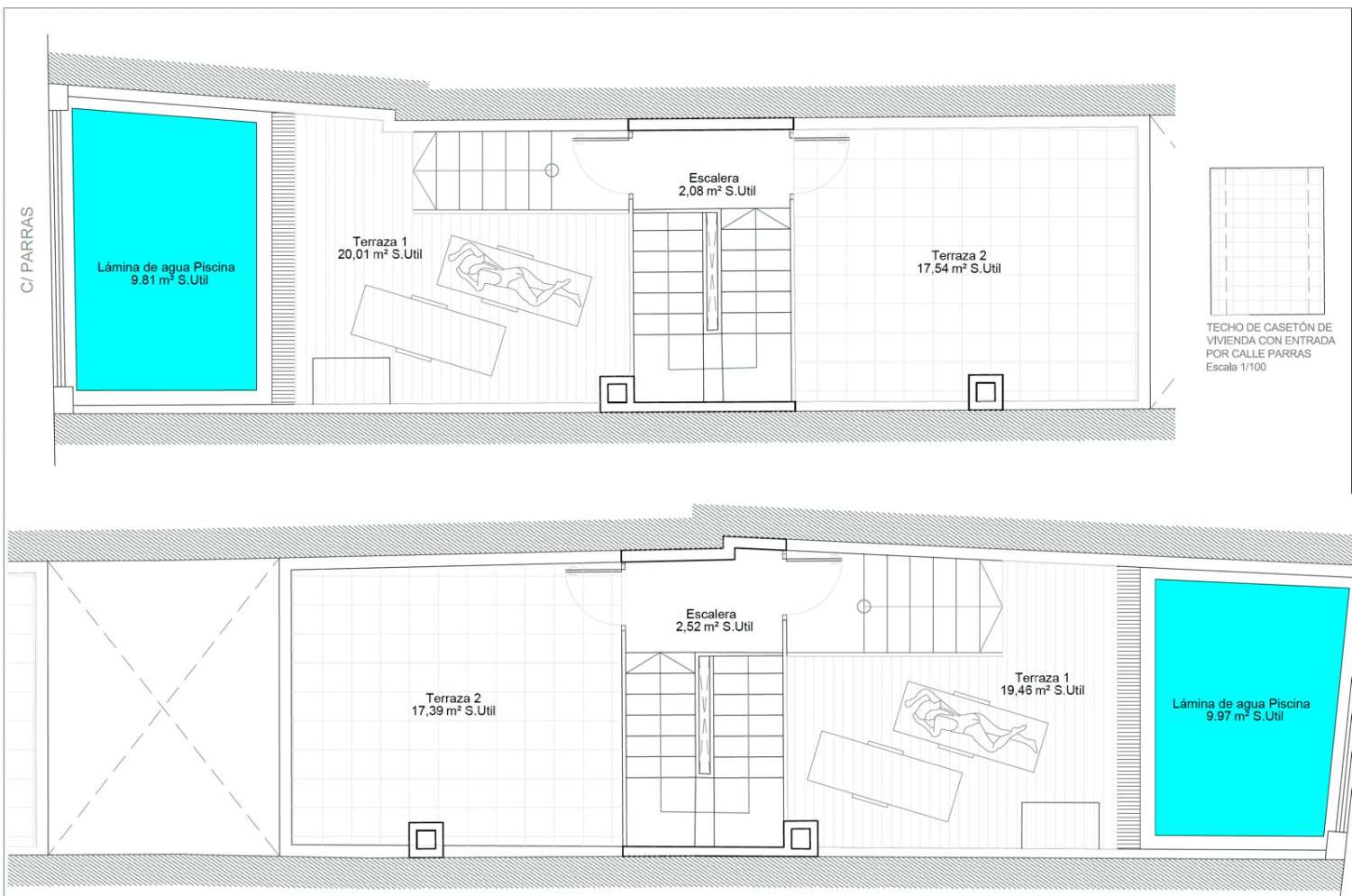 Unieke Kans, te koop grond met bouwproject en bouwvergunning om 2 huizen te bouwen in het centrum van Nerja.