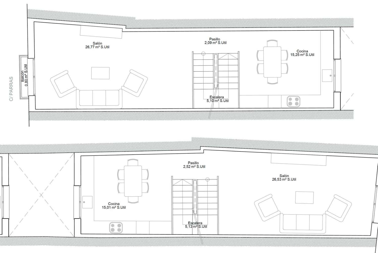 Unik mulighet, til salgs land med byggeprosjekt og planleggingstillatelse til å bygge 2 hus i sentrum av Nerja.