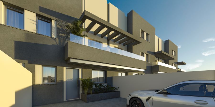 Geschakelde woningen met privé zwembad in Torrox Costa.